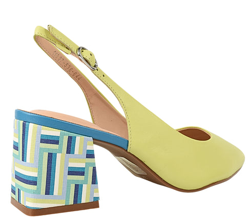 Pantofi eleganti, dama, EPICA, 11547-768-644 galben, piele naturala, cu toc